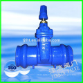 Cast iron socket end resilient gate valve for PVC pipe